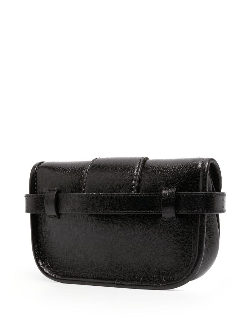 Black Saddie Leather Cross Body Bag