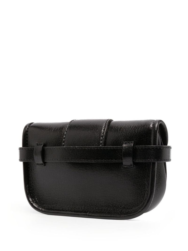 Black Saddie Leather Cross Body Bag