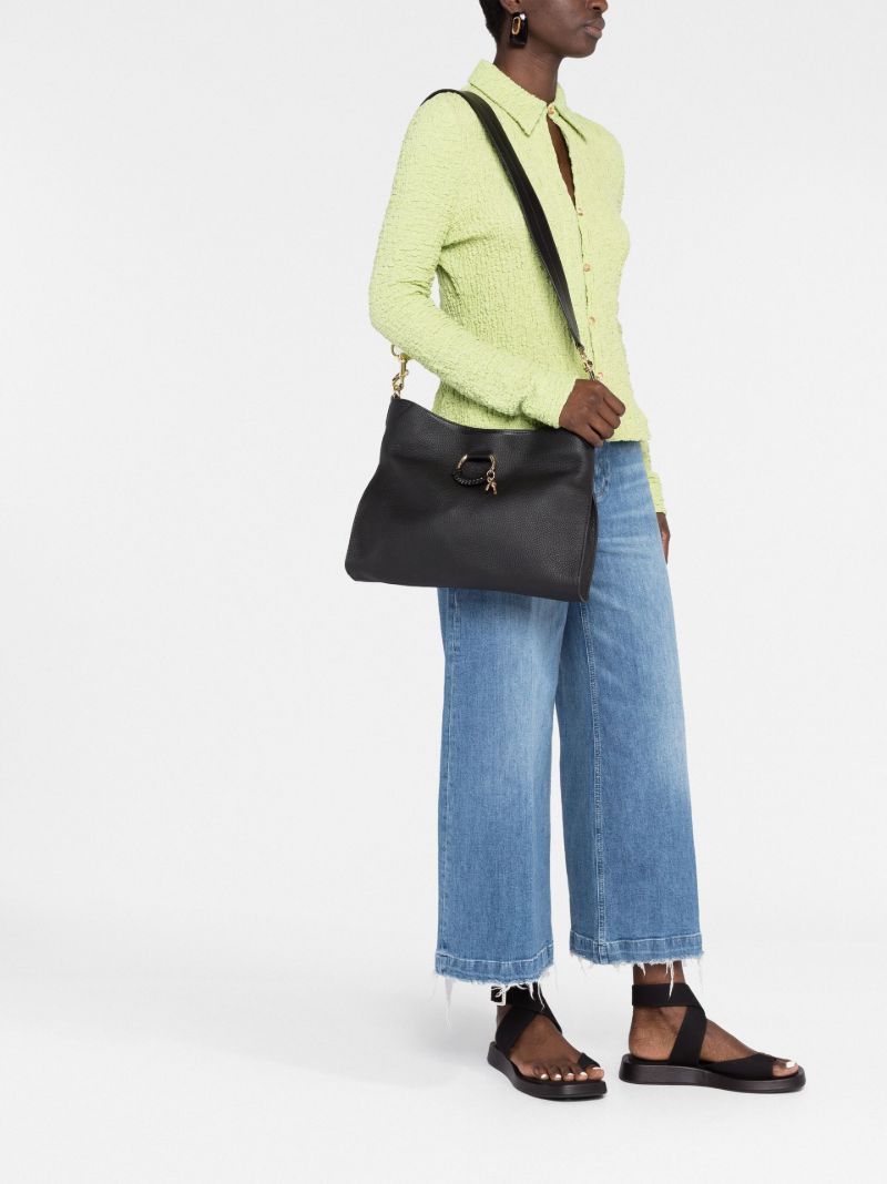 Black Joan Leather Shoulder Bag