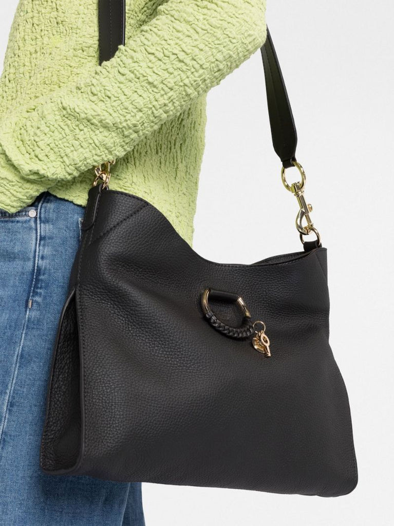 Black Joan Leather Shoulder Bag