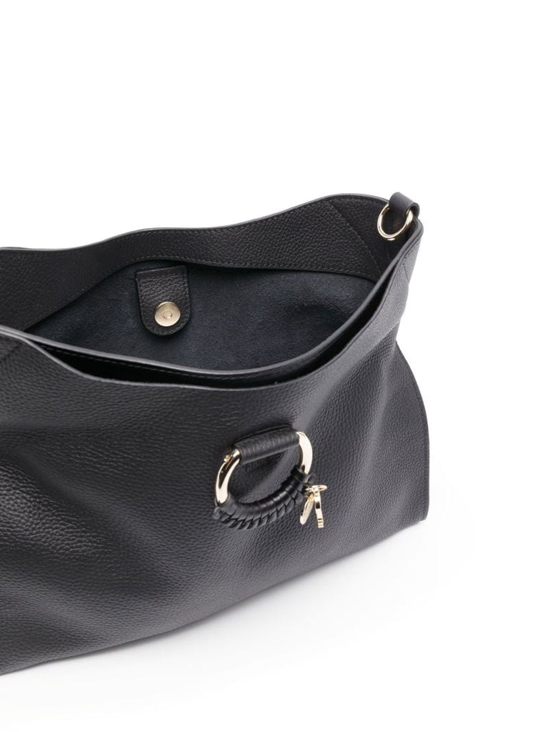 Black Joan Leather Shoulder Bag