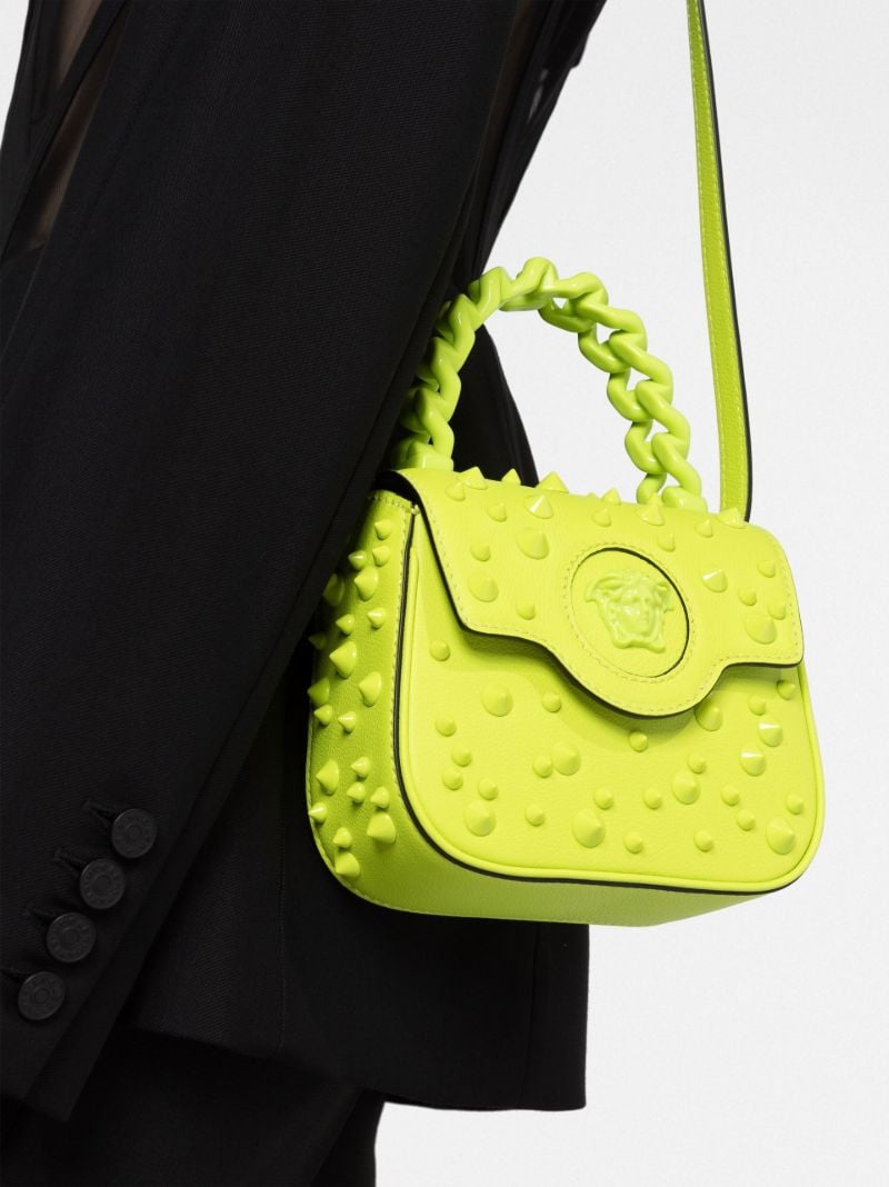 Green La Medusa Spiked Mini Bag