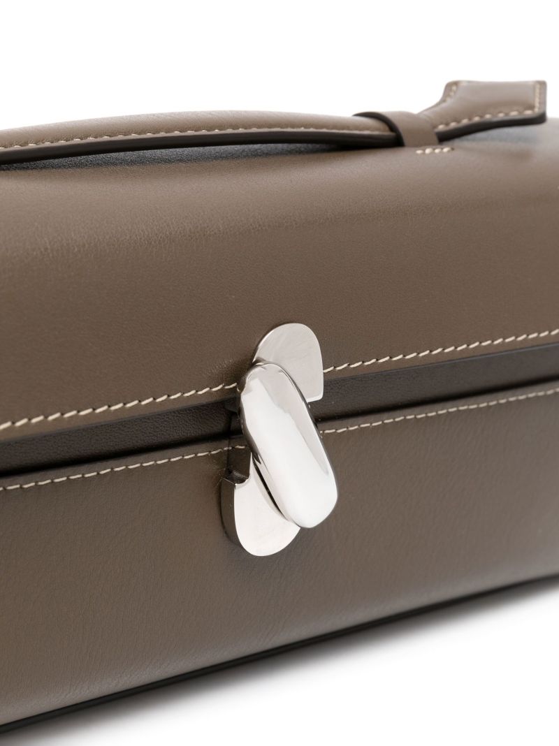 Brown Clasp Fastening Clutch Bag
