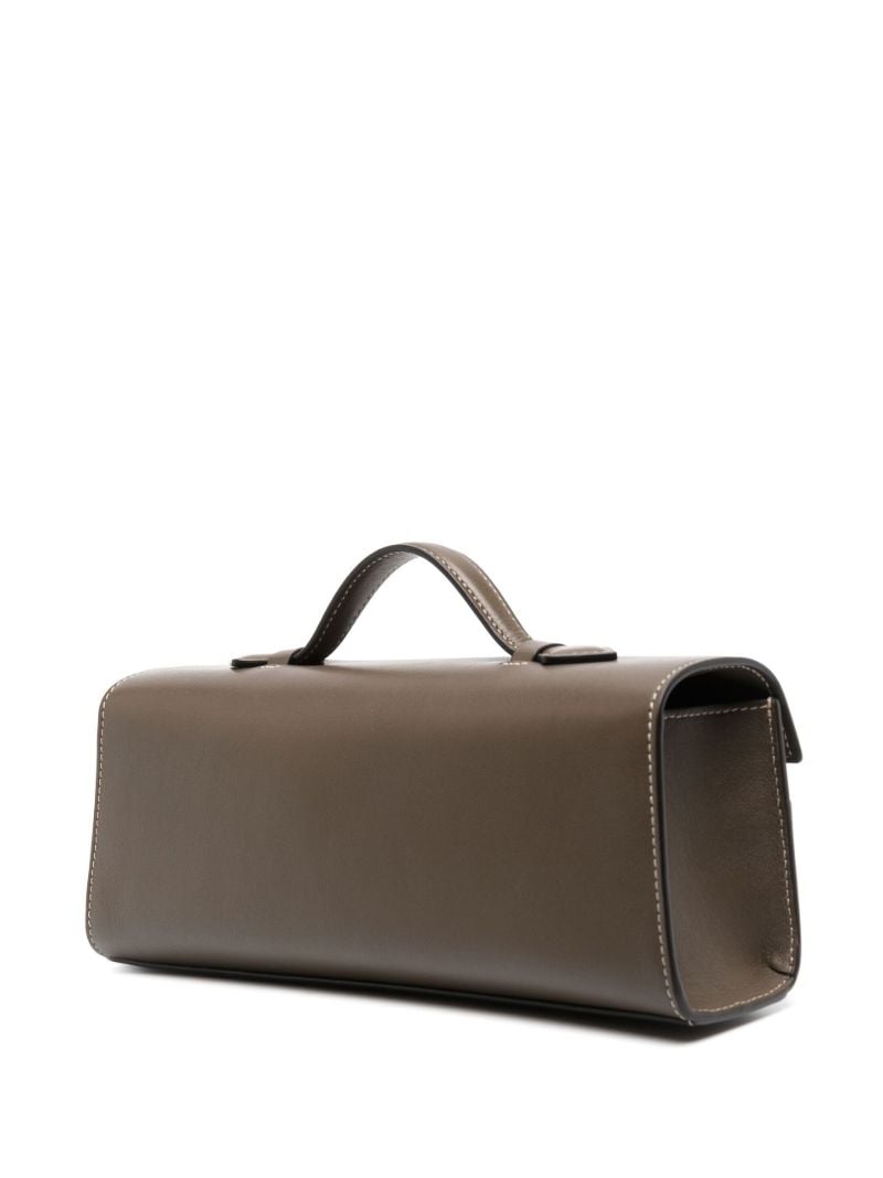 Brown Clasp Fastening Clutch Bag