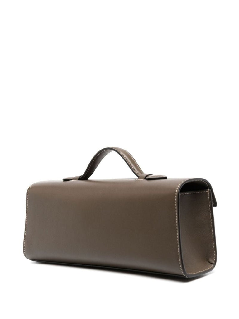 Brown Clasp Fastening Clutch Bag