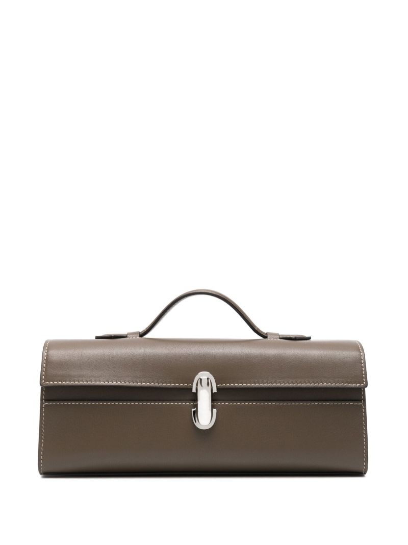 Brown Clasp Fastening Clutch Bag