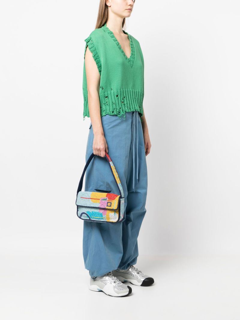 Blue Tommy Bead-embellished Shoulder Bag