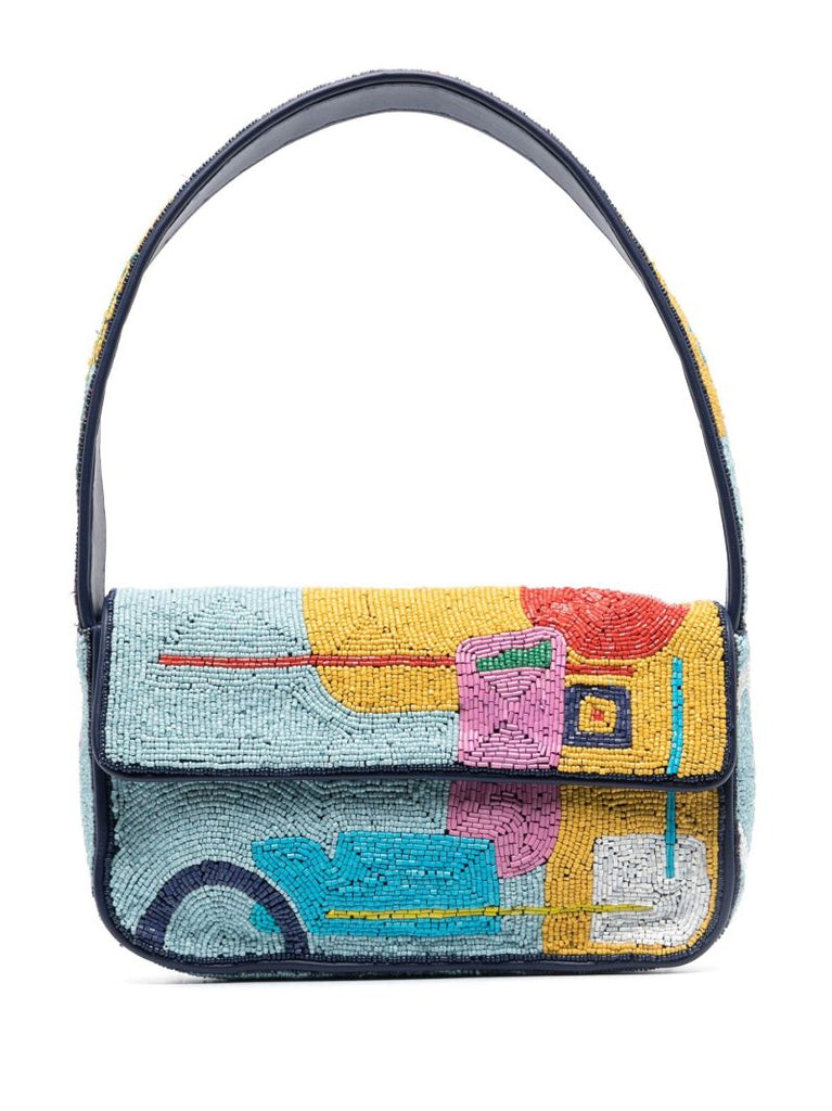 Blue Tommy Bead-embellished Shoulder Bag