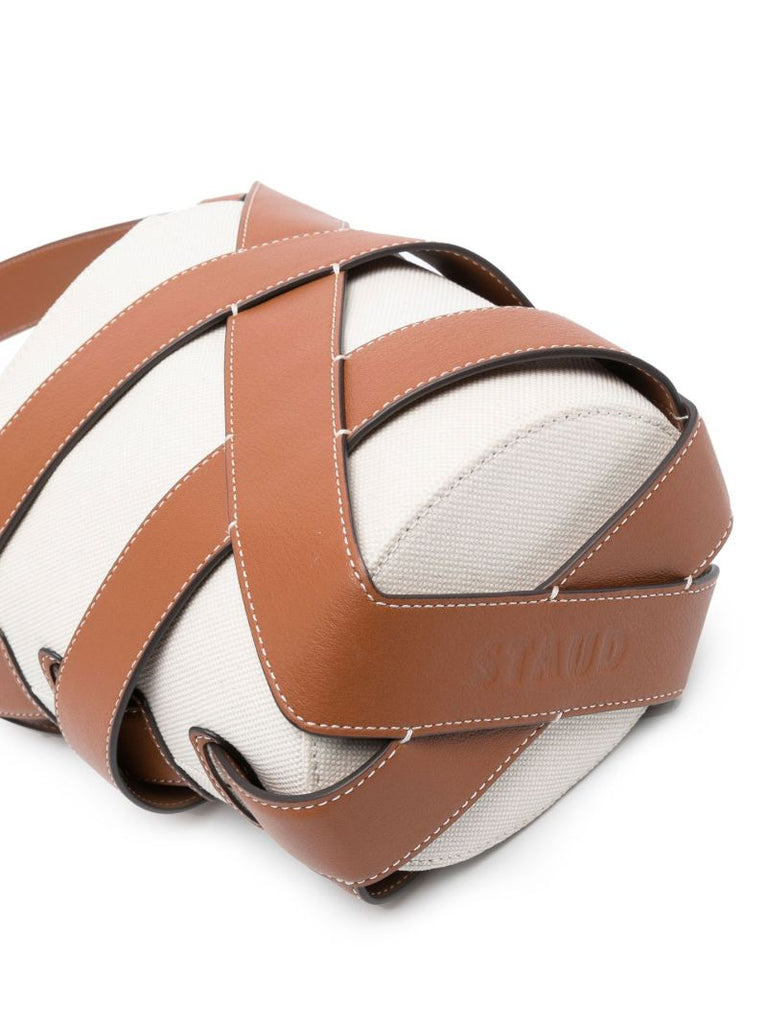 Neutral Hive Leather Bucket Bag