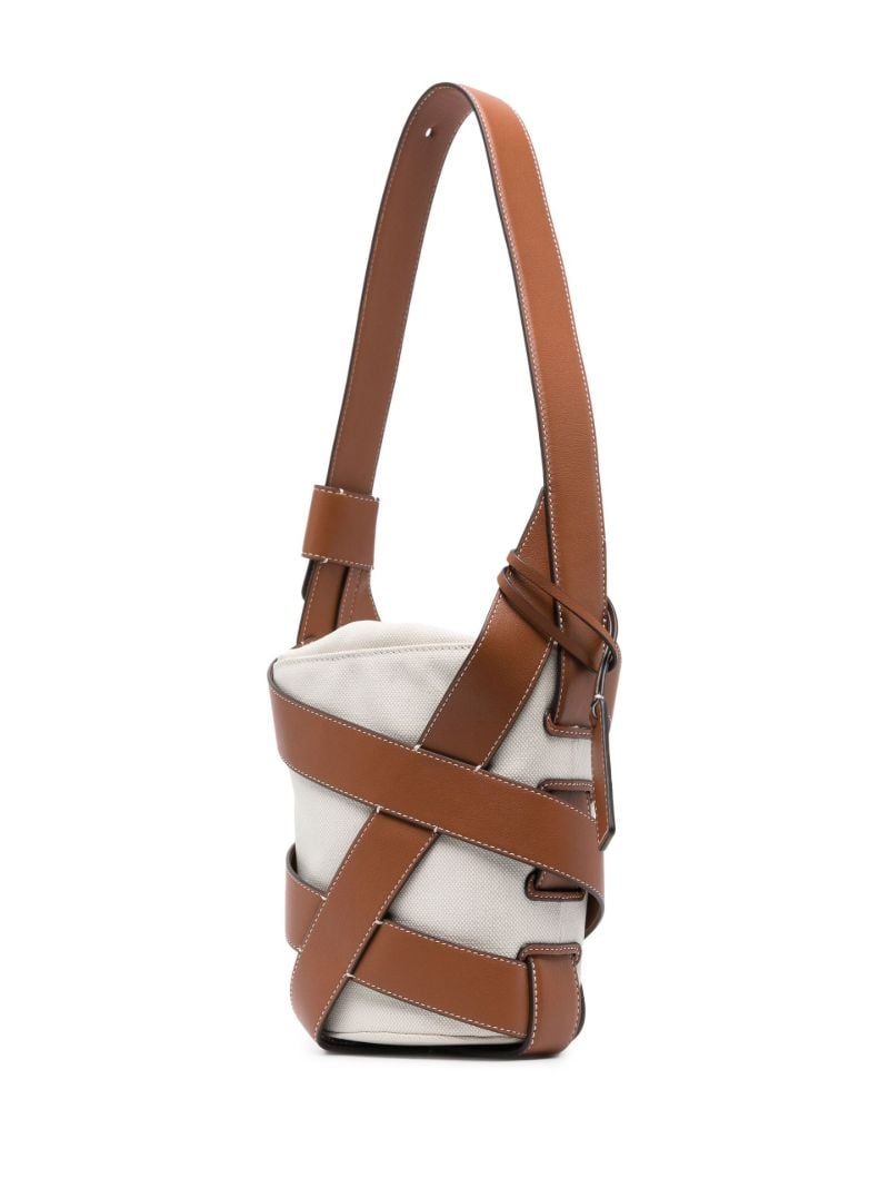 Neutral Hive Leather Bucket Bag
