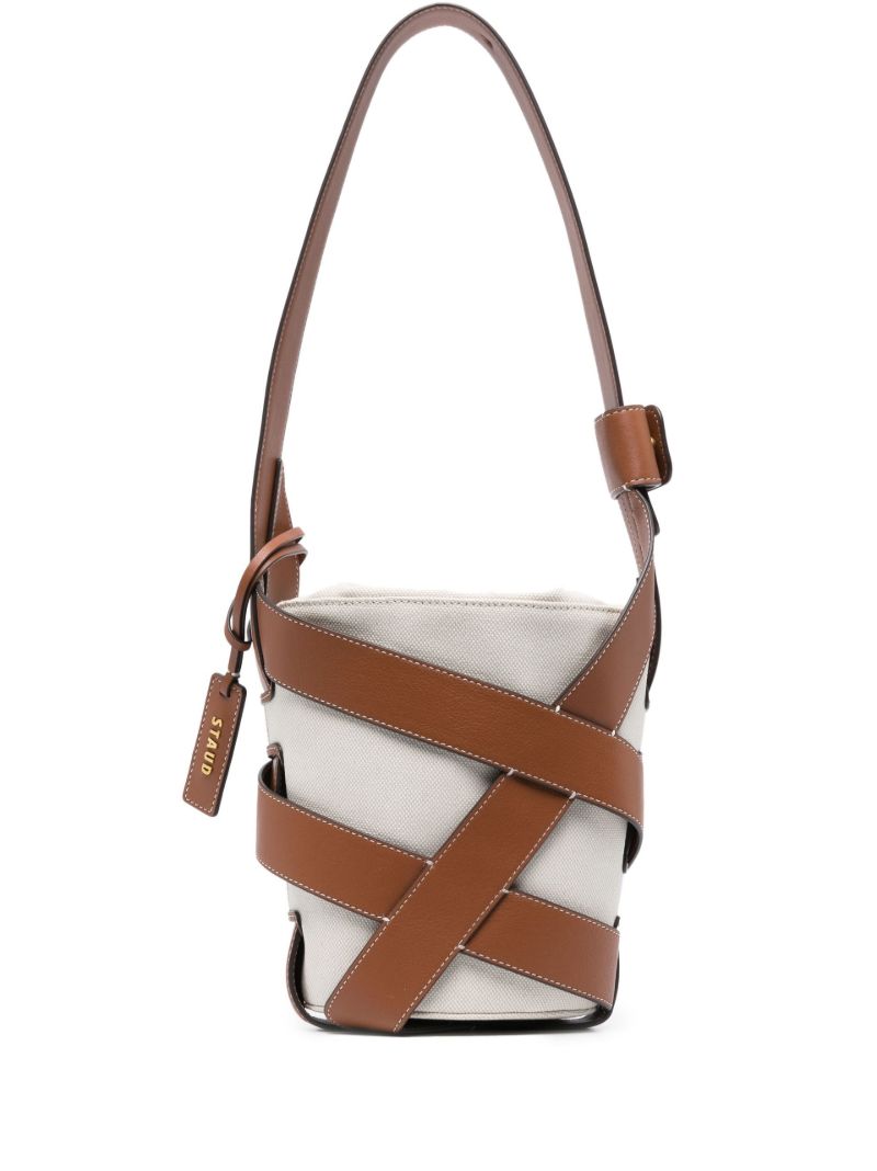 Neutral Hive Leather Bucket Bag