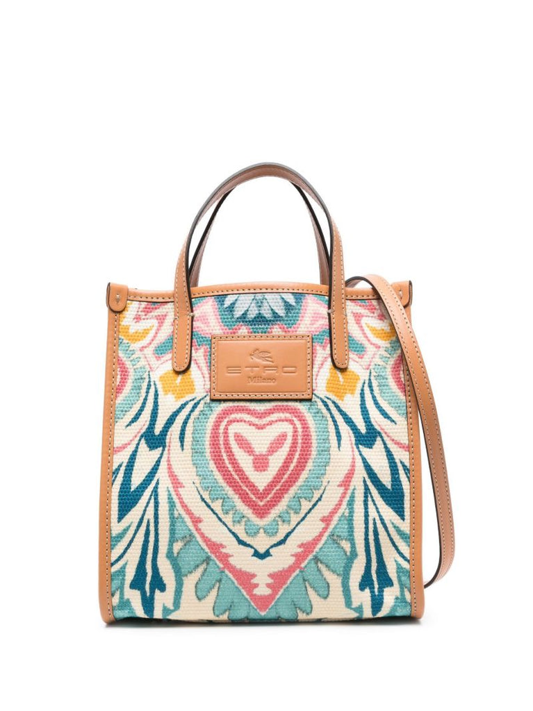 Blue Globetrotter Jacquard Tote Bag