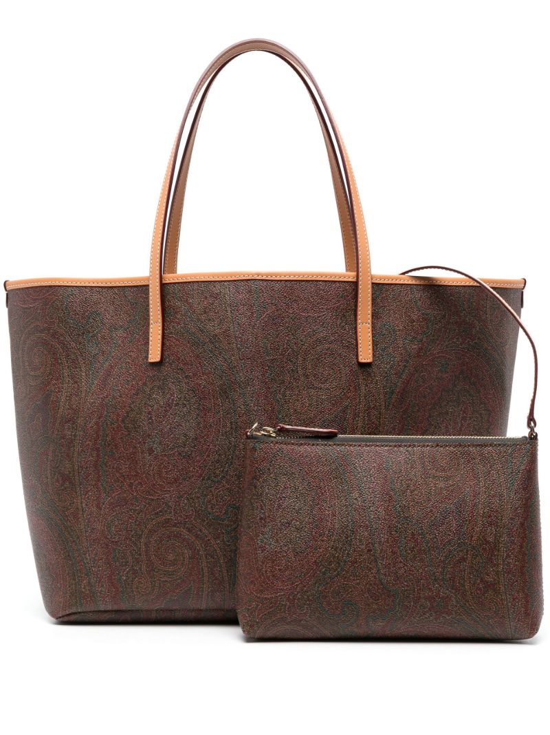 Red Paisley Print Tote Bag