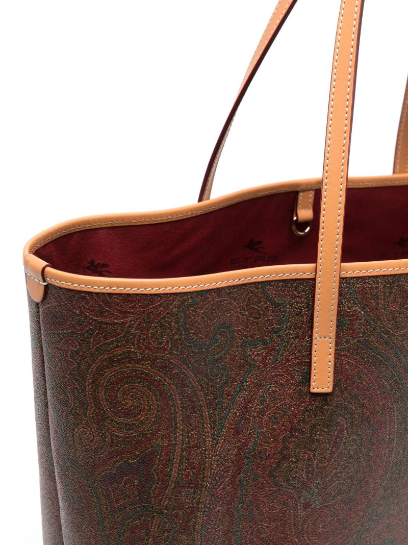 Red Paisley Print Tote Bag