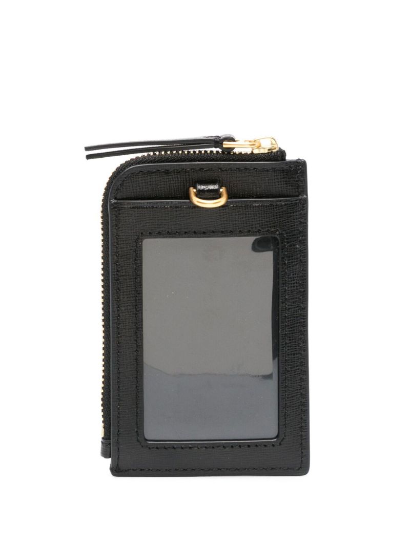 Black Logo Leather Card Holder