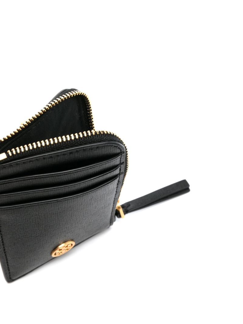 Black Logo Leather Card Holder