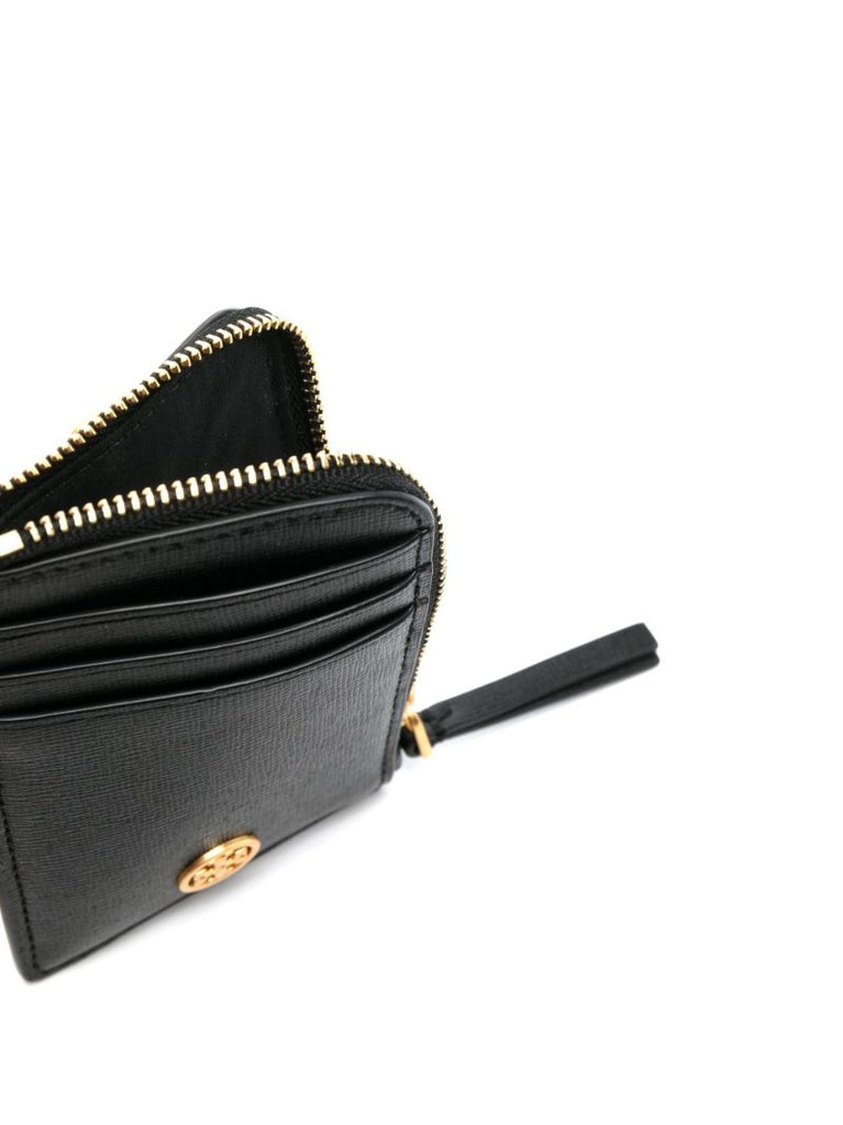 Black Logo Leather Card Holder