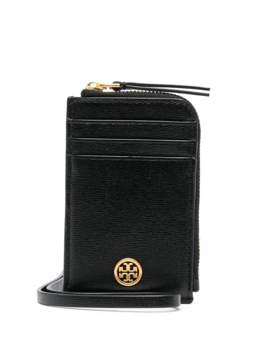 Black Logo Leather Card Holder
