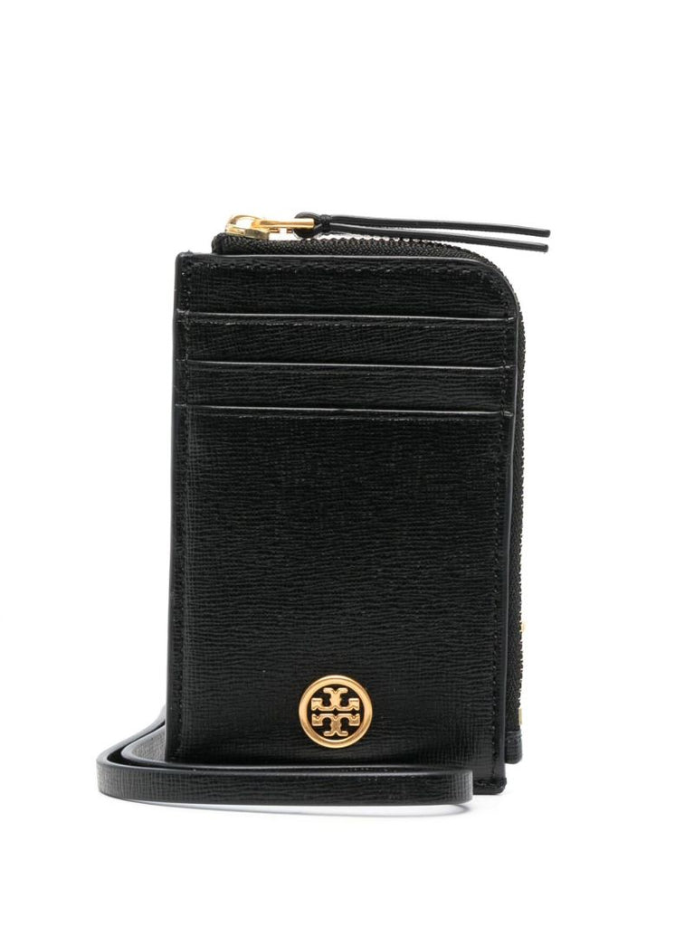 Black Logo Leather Card Holder