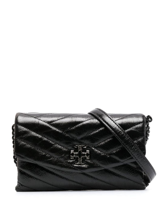 Black Kira Leather Shoulder Bag