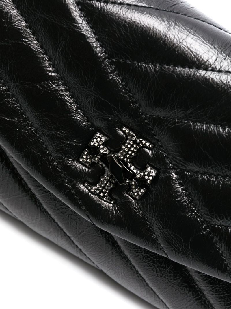 Black Kira Leather Shoulder Bag