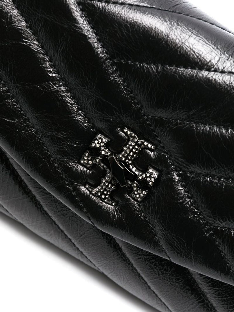Black Kira Leather Shoulder Bag