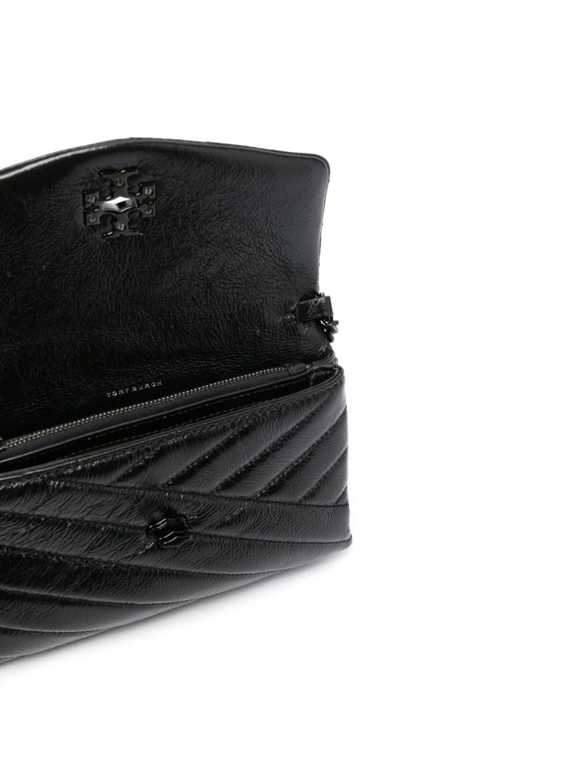 Black Kira Leather Shoulder Bag