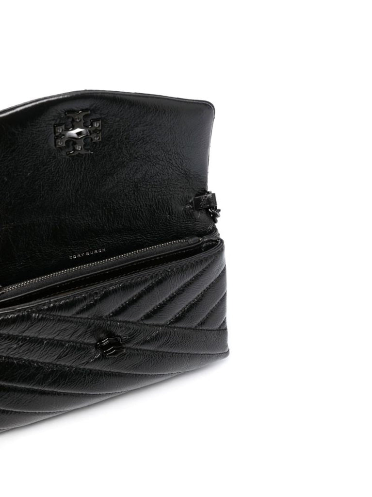 Black Kira Leather Shoulder Bag
