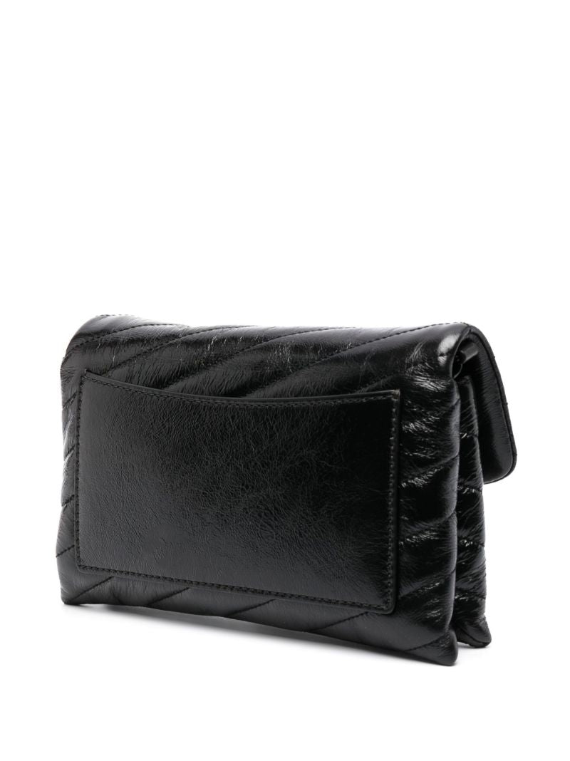 Black Kira Leather Shoulder Bag