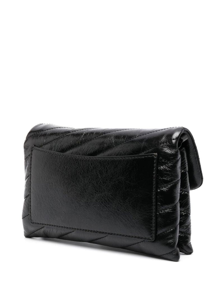Black Kira Leather Shoulder Bag