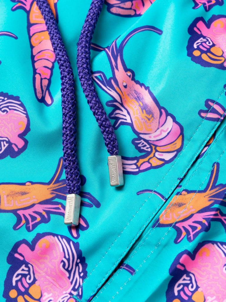 Blue Mahina Crevettes Et Poissons Swim Shorts