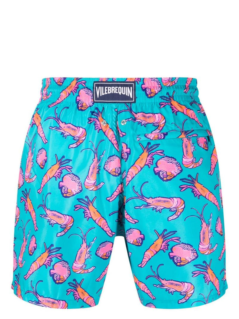 Blue Mahina Crevettes Et Poissons Swim Shorts