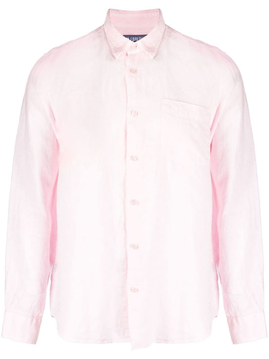 Pink Caroubis Linen Shirt