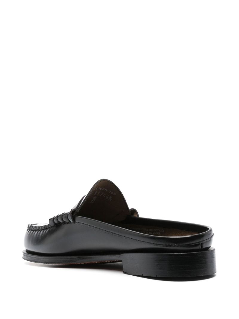 Black Larson Penny Loafer Leather Slides