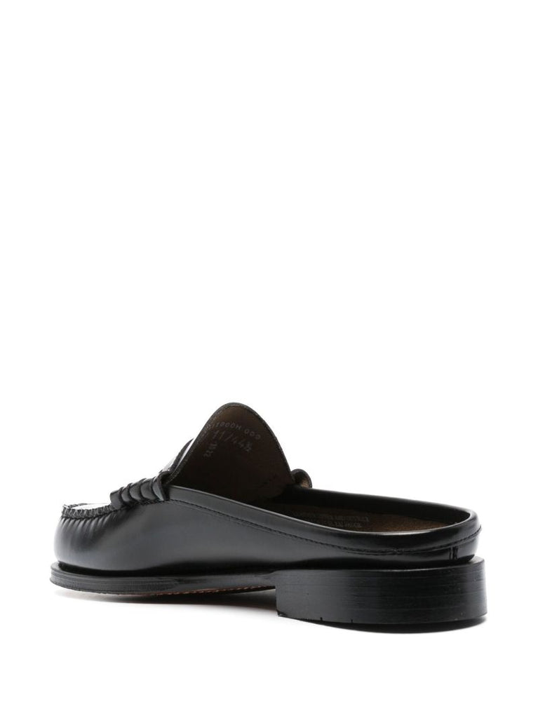Black Larson Penny Loafer Leather Slides