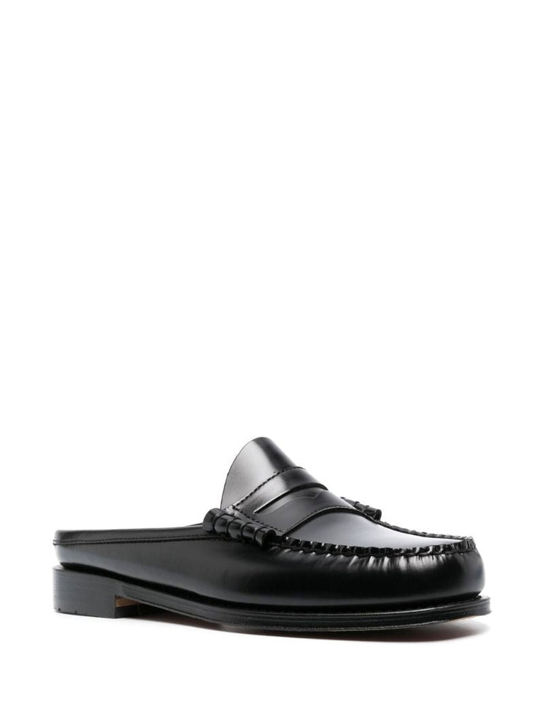 Black Larson Penny Loafer Leather Slides