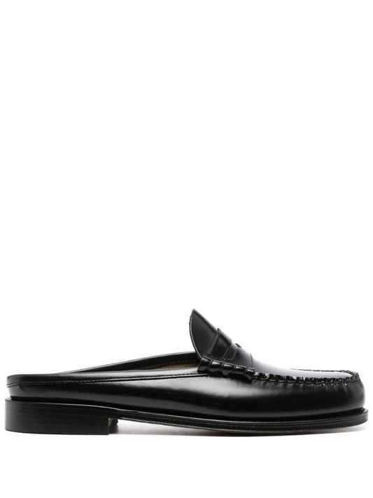 Black Larson Penny Loafer Leather Slides