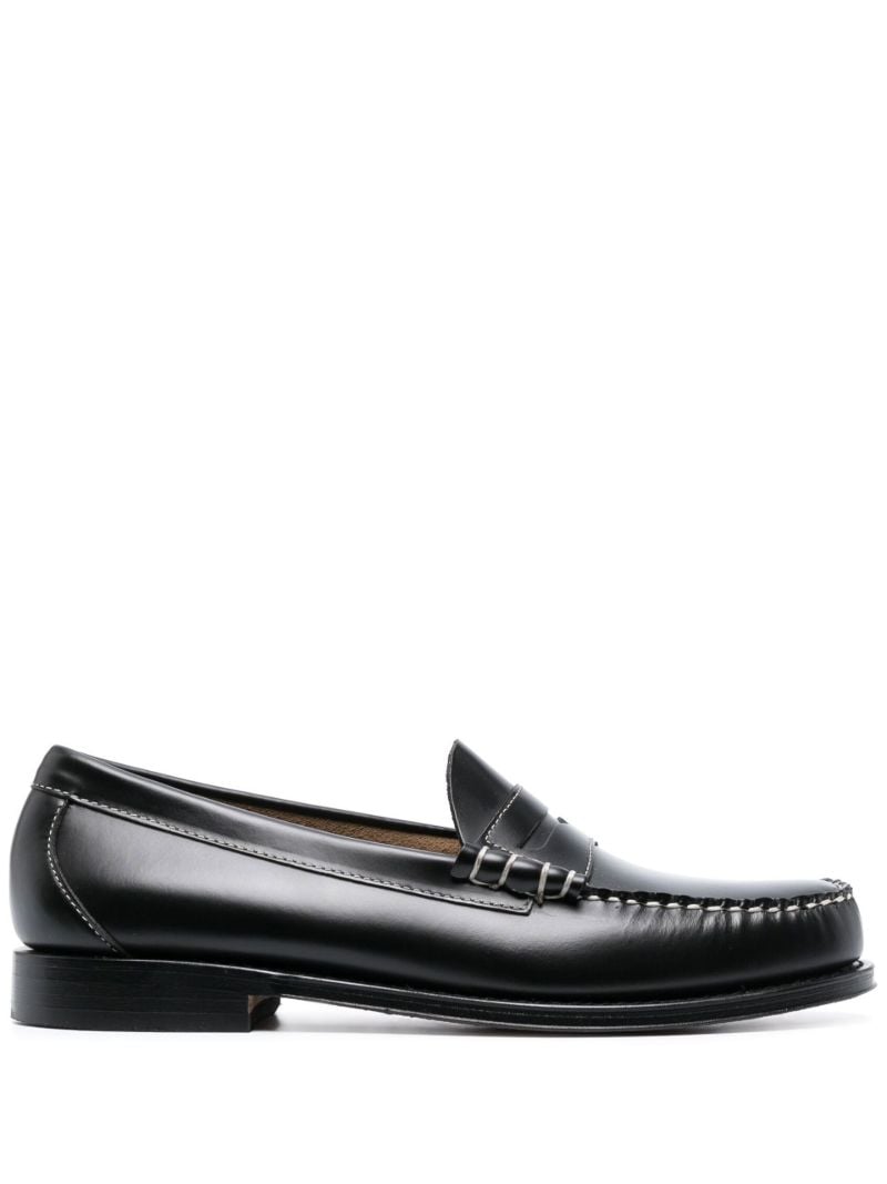 Black Leather Penny Loafers