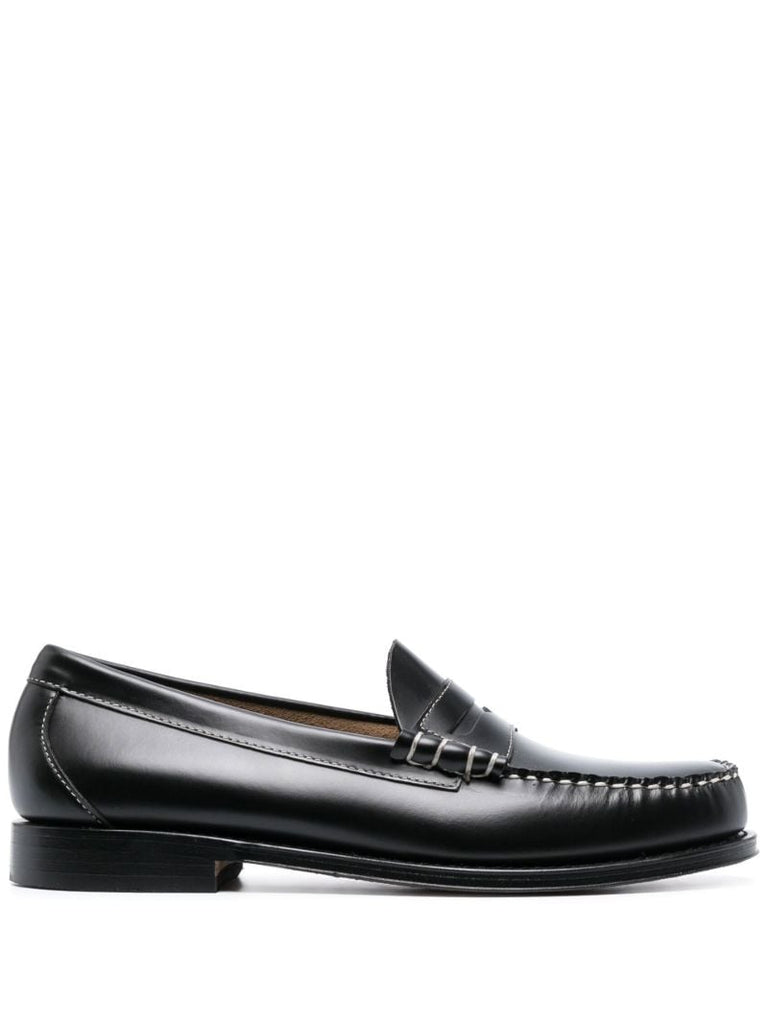 Black Leather Penny Loafers