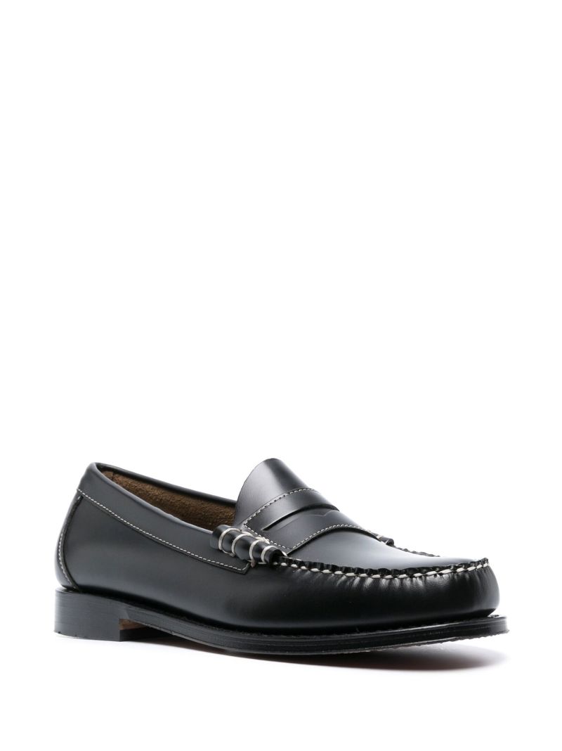 Black Leather Penny Loafers