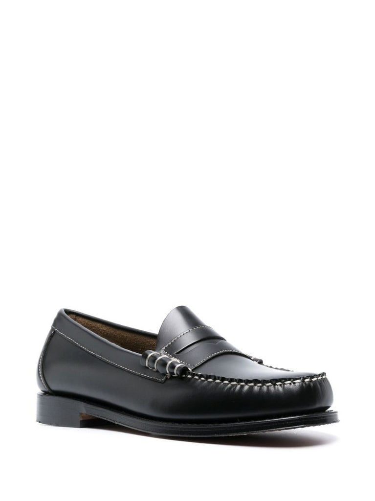 Black Leather Penny Loafers