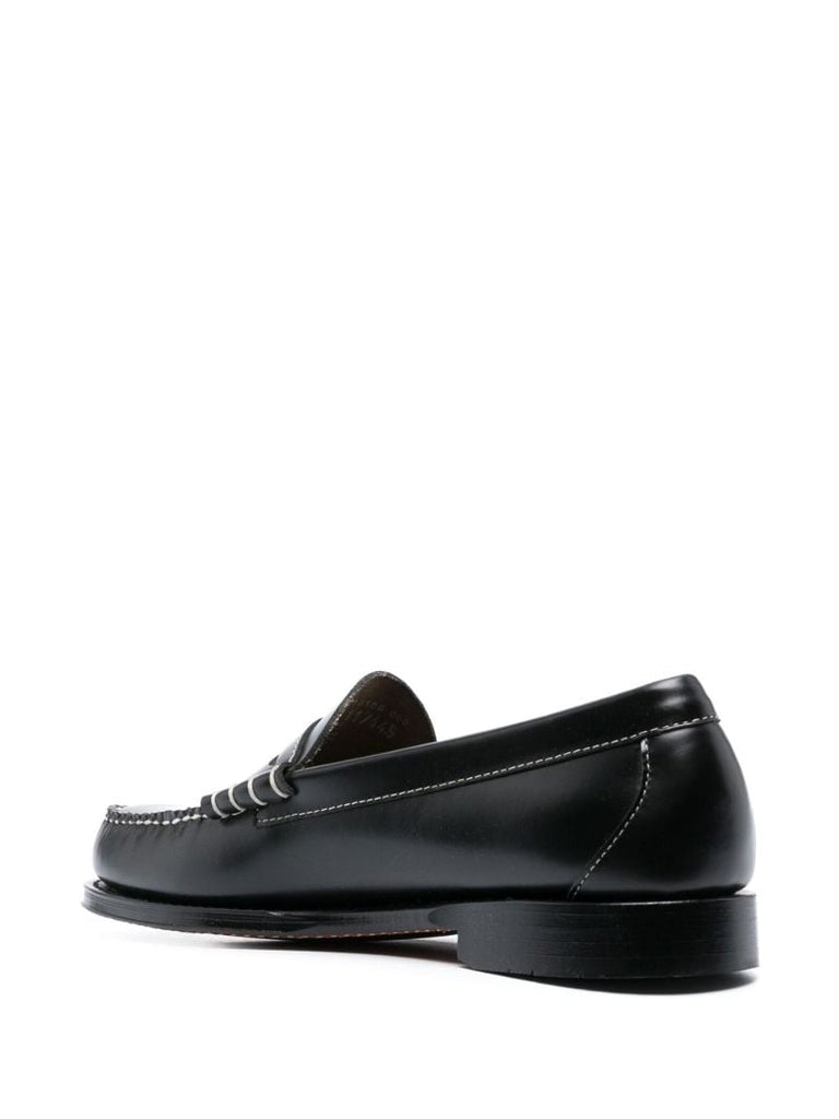 Black Leather Penny Loafers