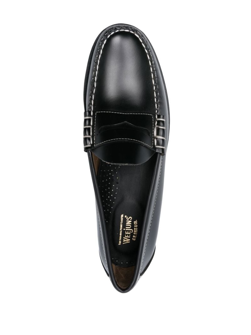Black Leather Penny Loafers