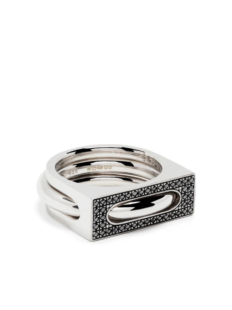 Silver Cage Single Spinel Ring