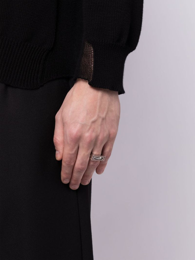 Silver Cage Single Spinel Ring
