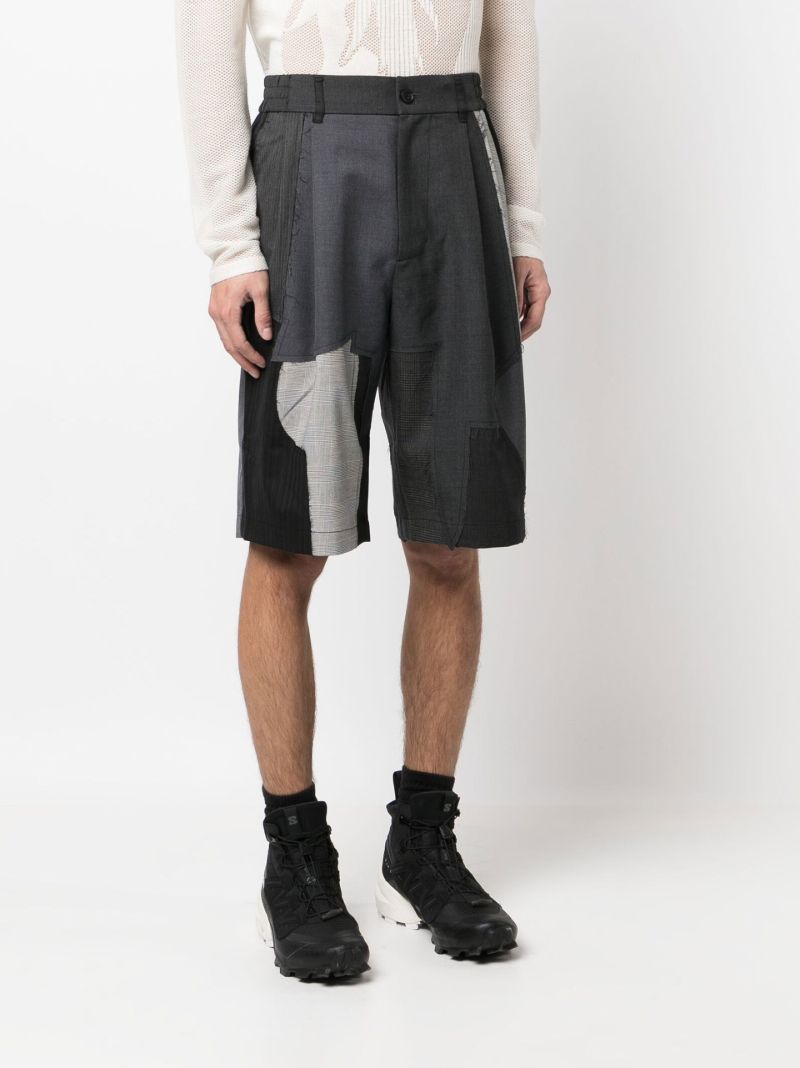 Grey Patchwork Shorts