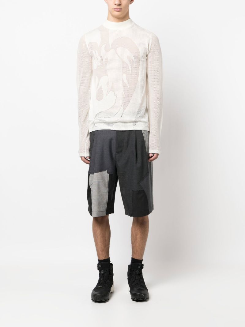 Grey Patchwork Shorts