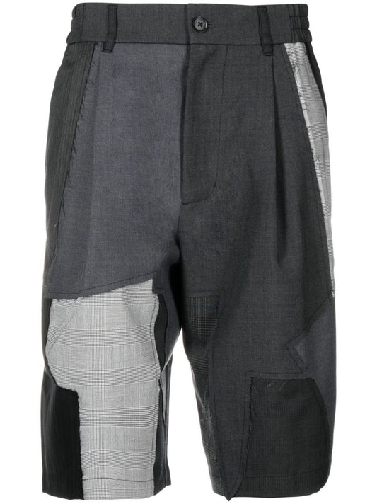 Grey Patchwork Shorts