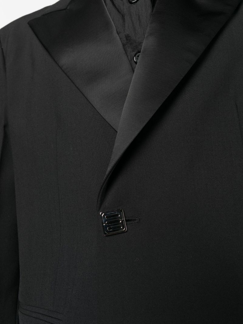Black Cropped Tuxedo Blazer