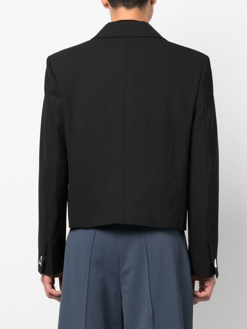 Black Cropped Tuxedo Blazer